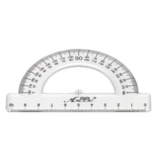Транспортир 180* пластиковий прозорий 100 мм Атлас AS-0601, 900144