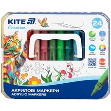 Набір акрилових маркерів-пензликів 24 кольори Kite Creative K-1162, 75307