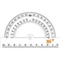 Транспортир 180 прозорий 10 см Yes, 370407