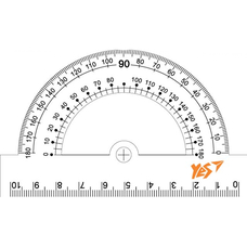 Транспортир 180 прозорий 10 см Yes, 370407