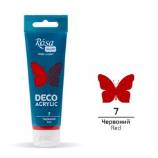 Акрил для декору червоний матовий 75 мл Rosa Talent, 322207