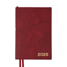 Щоденник А5 датований 2026  інтегральний бордовий 368 стор Credo Planner, 252645