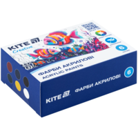 Фарби акрилові 6 кольорів по 20 мл. Kite Creative K-271, 69427