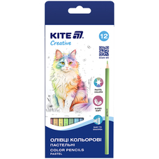 Олівці кольорові 12 кольорів Creative Pastel K-451 Kite, 70771
