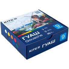Гуаш 9 кольорів по 20 мл Kite Classic K-072, 67687