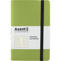 Книга записна А5 125х195 мм клітинка 96 аркушів салатова Partner Soft Axent 8206-09-A, 36936