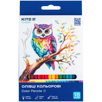 Олівці кольорові 18 кольорів Kite Classic K-052, 67647