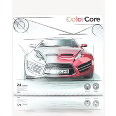Олівці кольорові Marco Colorcore 24 кольори металевий пенал 3100-24TN, 912236