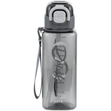 Пляшечка для води 800 мл з трубочкою сіра Kite K26-1274-2, 76163