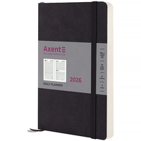 Щоденник датований 2026 рік Axent Partner Soft Skin 145х210 мм чорний 8810-26-01-A, 72786