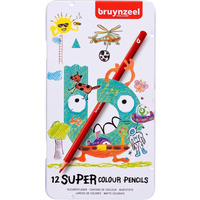 Олівці кольорові Super colour 12 кольорів металевий пенал Bruynzeel, 60516012