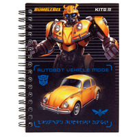 Блокнот на спіралі А6 Kite Transformers BumbleBee Movie 80 аркушів клітинка TF19-226, 40785