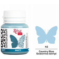 Акрил для декору блакитна кантрі матовий 20 мл Rosa Talent, 20045