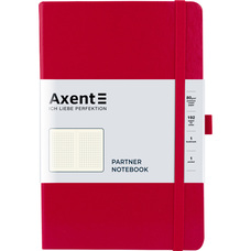 Книга записна А5 клітинка 96 аркушів червона Partner Axent 8201-03-A, 21504