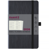 Щотижневик датований 2026 рік Axent Partner Lines 125х195 мм чорний 8515-26-01-A, 72751