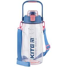 Пляшечка для води 1500 мл з трубочкою рожева Kite K24-1202-2, 68258