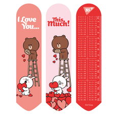 Закладка пластикова 2D Line Friends hearts Yes, 708136