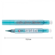 Маркер пензель акварельний бірюзовий з гліттером Glitter Brush Santi, 390761