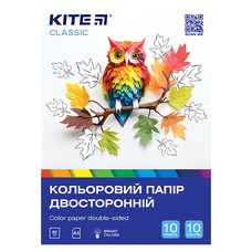 Папір кольоровий А5 двосторонній 10 аркушів 10 кольорів Kite Classic K-293, 67710
