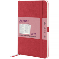Щотижневик датований 2026 рік Axent Partner Soft Skin 125х195 мм червоний 8509-26-06-A, 72743