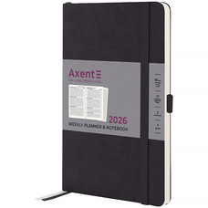 Щотижневик датований 2026 рік Axent Partner Soft Skin 125х195 мм чорний 8509-26-01-A, 72740