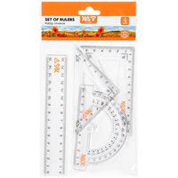 Набір лінійок 15 см 4 предмети Orange Line YES,  370744