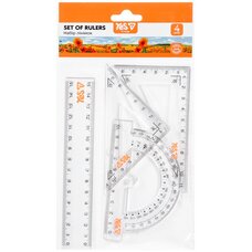 Набір лінійок 15 см 4 предмети Orange Line YES,  370744