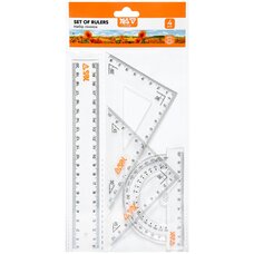 Набір лінійок 20 см 4 предмети Orange Line YES,  370741