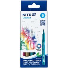 Фломастери-пензлики 6 кольорів металізовані Kite Creative K-1149, 68709