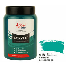 Фарба акрилова смарагдова 400 мл Rosa Studio, 322419418