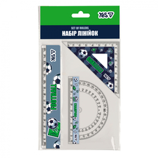 Набір лінійок 15 см 3 предмети YES Football, 370709
