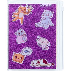 Блокнот А6+ 80 аркушів клітинка силіконова обкладинка Kite Purple cats K22-462-2, 62284