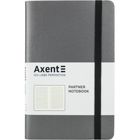 Книга записна А5 клітинка 96 аркушів сіра Partner Soft Axent 8206-15-A, 43133