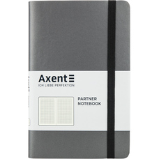 Книга записна А5 клітинка 96 аркушів сіра Partner Soft Axent 8206-15-A, 43133