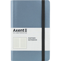 Книга записна А5 125х195 мм клітинка 96 аркушів сріблясто-синя Partner Soft Axent 8206-14-A, 43134