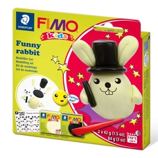 Набір полімерної глини Fimo Kids Зайчик 2 кольори по 42 грама Staedtler, 803520