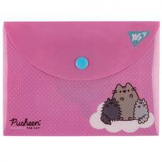 Папка конверт В7  пластикова на кнопці Pusheen Yes, 492263