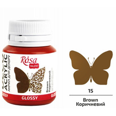 Акрил для декору коричневий глянцевий 20 мл Rosa Talent, 21015