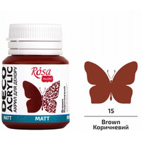 Акрил для декору коричневий матовий 20 мл Rosa Talent, 20015
