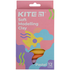 Пластилін восковий 12 пастельних кольорів 200 грам Kite Fantasy Pastel K22-086-2P, 62879