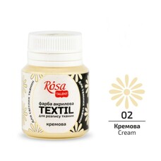 Фарба акрилова для розпису тканин кремова 20 мл Rosa Talent, 263402