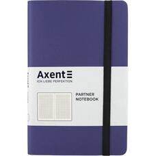 Книга записна А5 125х195 мм клітинка 96 аркушів темно синя Partner Soft Axent 8206-38-A, 43137