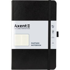 Книга записна А5 125х195 мм клітинка 96 аркушів чорна Partner Axent 8201-01-A, 21502