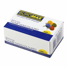 Кнопки канцелярські кольорові 100 штук Buromax BM.5104, 957986