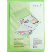 Папка пластикова A4 20 файлів прозора зелена Axent 1020-26-А, 43397