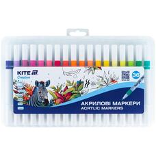 Набір акрилових маркерів 36 кольорів Kite Creative K-1158, 68768