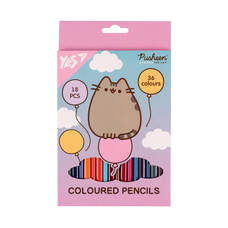 Олівці кольорові 18 олівців 36 кольорів Pusheen Balloons Yes, 290751