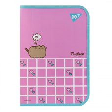 Папка A4 факультативна пластикова на блискавці з кишенею Pusheen Hearts YES, 492222