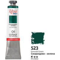Фарба олійна смарагдово-зелена 45 мл Rosa Studio, 327523