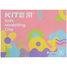 Пластилін восковий 12 пастельних кольорів 240 грам Kite Fantasy Pastel K22-1086-2P, 62877